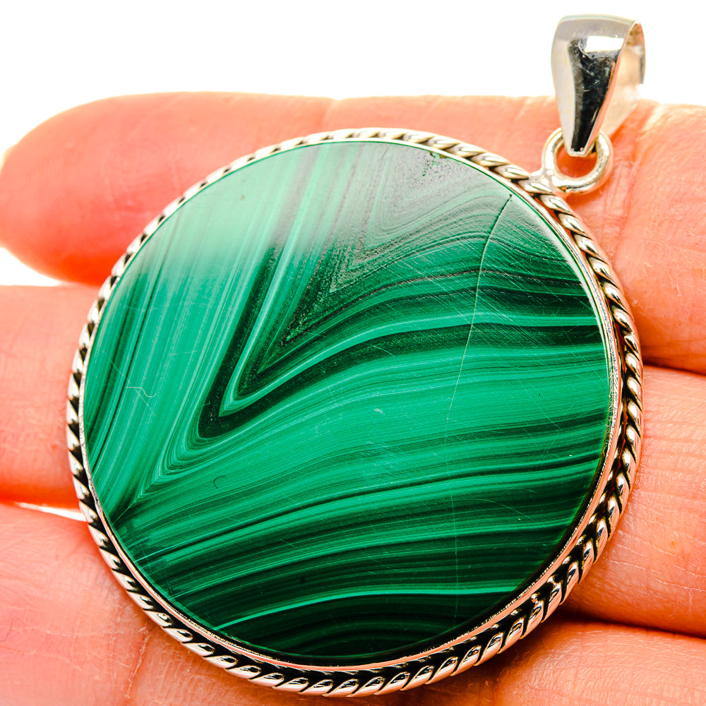 Malachite Pendant 2"  (925 Sterling Silver) PD37242