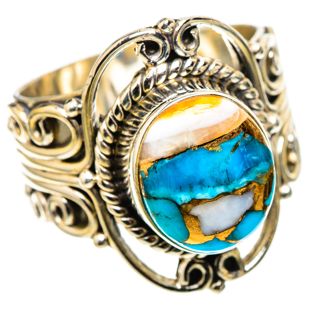 Spiny Oyster Turquoise 925 Sterling Silver Ring Size 8.25 (925 Sterling Silver) RING137660