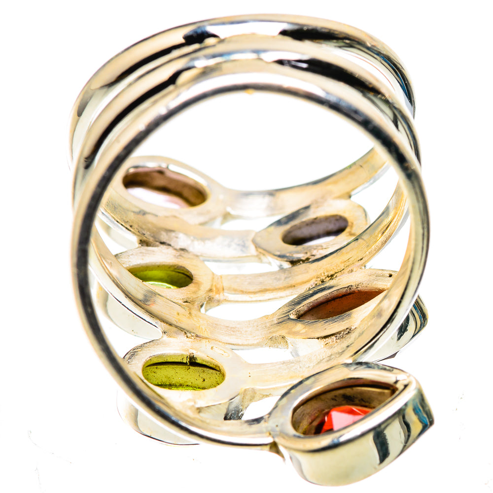 Large Garnet, Peridot, Tanzanite, Amethyst Ring Size 8 (925 Sterling Silver) RING136071
