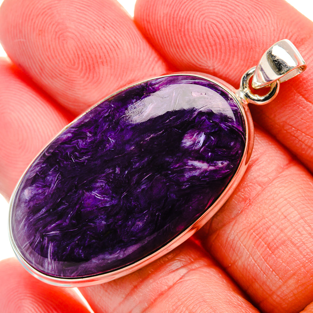 Charoite Pendant 2" (925 Sterling Silver) PD37495