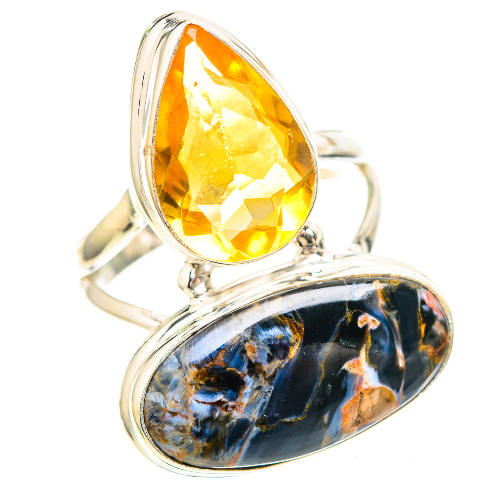 Large Pietersite, Citrine 925 Sterling Silver Ring Size 8.75 (925 Sterling Silver) RING137353