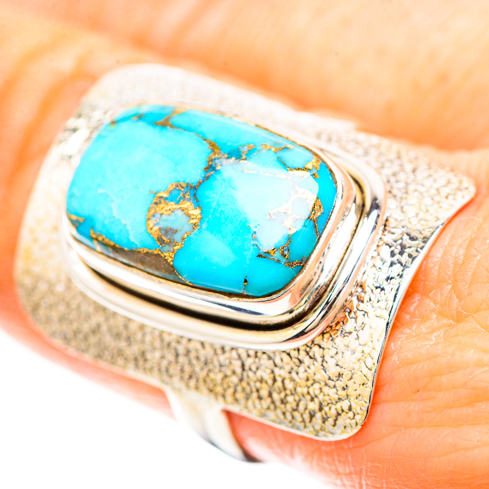 Blue Copper Composite Turquoise Ring Size 8.75 (925 Sterling Silver) RING137113