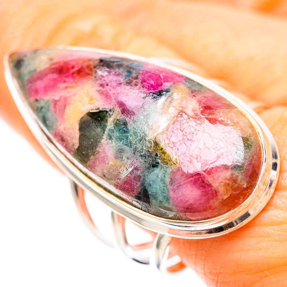 Huge Natural Tourmaline Ring Size 10.75 (925 Sterling Silver) RING136522