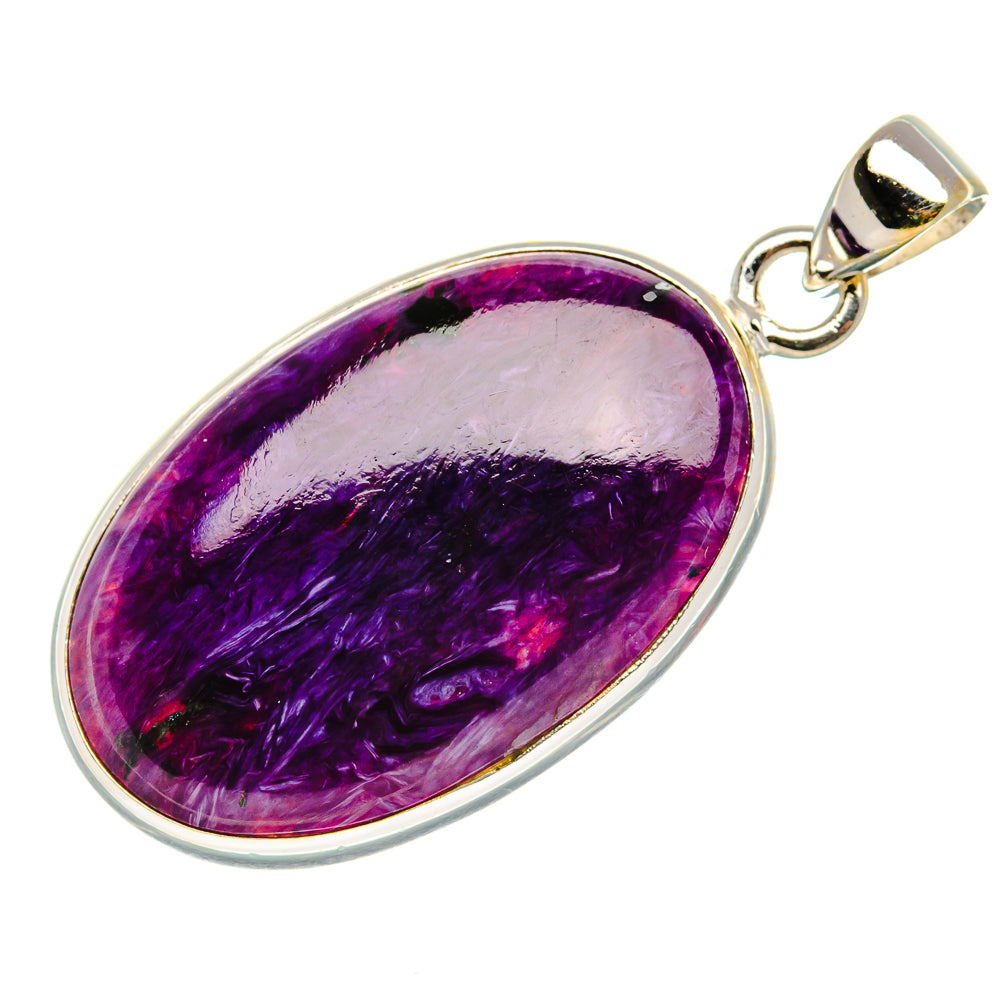 Charoite Pendant 1 5/8" (925 Sterling Silver) PD37561