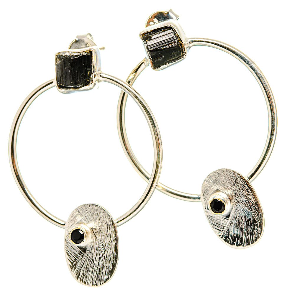 Black Tourmaline Earrings 1 3/4" (925 Sterling Silver) EARR431491