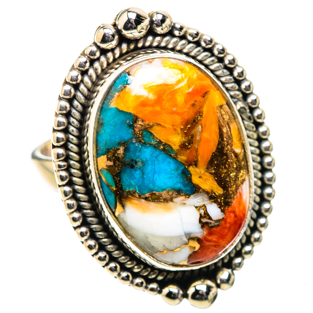 Anasilvercos Spiny Oyster Turquoise Ring Size 6.25 (925 Sterling Silver)