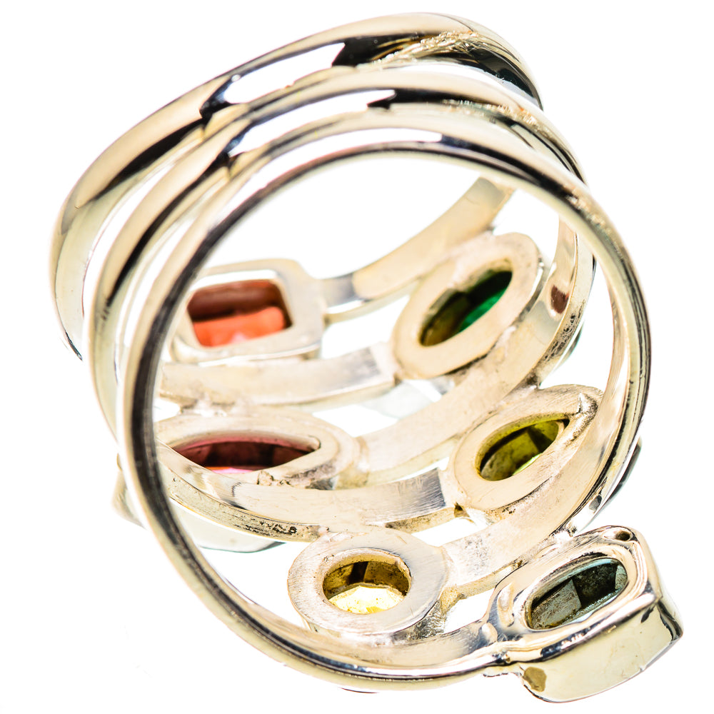 Garnet, Citrine, Peridot, Blue Topaz, Emerald Ring Size 7.25 (925 Sterling Silver) RING135203