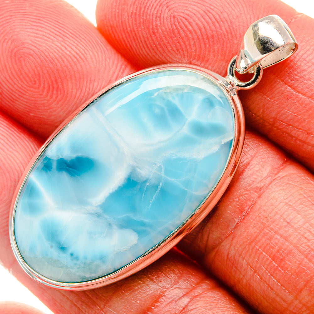 Larimar Pendant 1 7/8" (925 Sterling Silver) PD37113