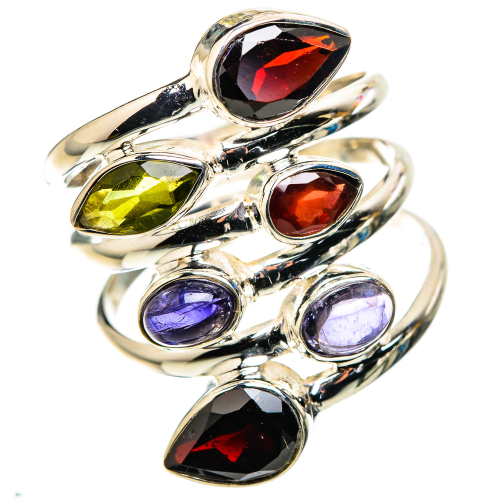 Large Garnet, Peridot, Tanzanite Ring Size 10 (925 Sterling Silver) RING136172