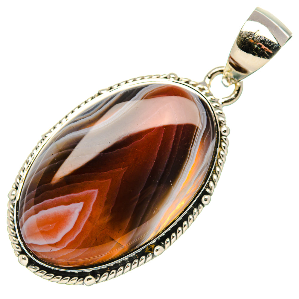 Botswana Agate Pendant 1 3/4" (925 Sterling Silver) PD37315