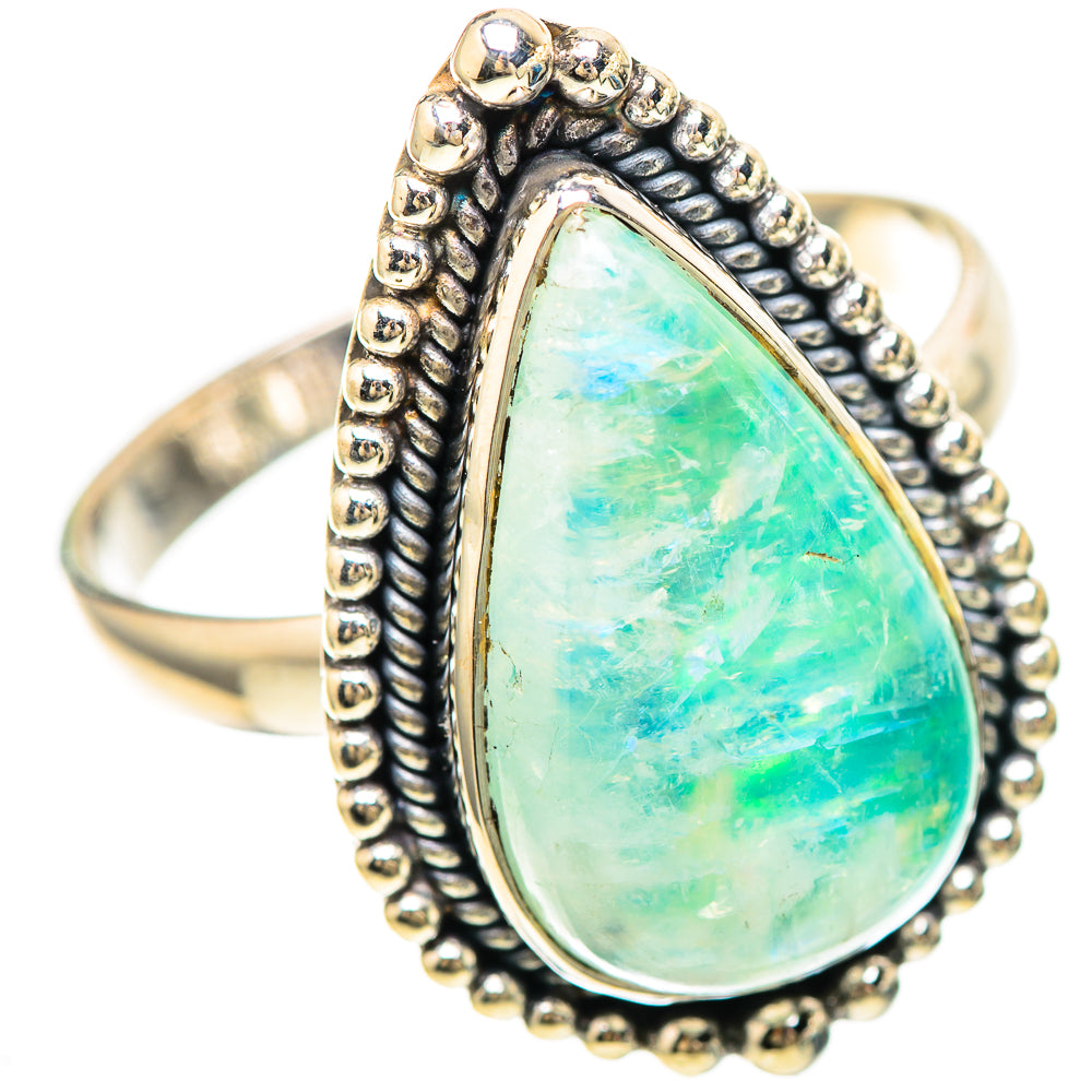 Large Green Moonstone Ring Size 13 (925 Sterling Silver) RING137122