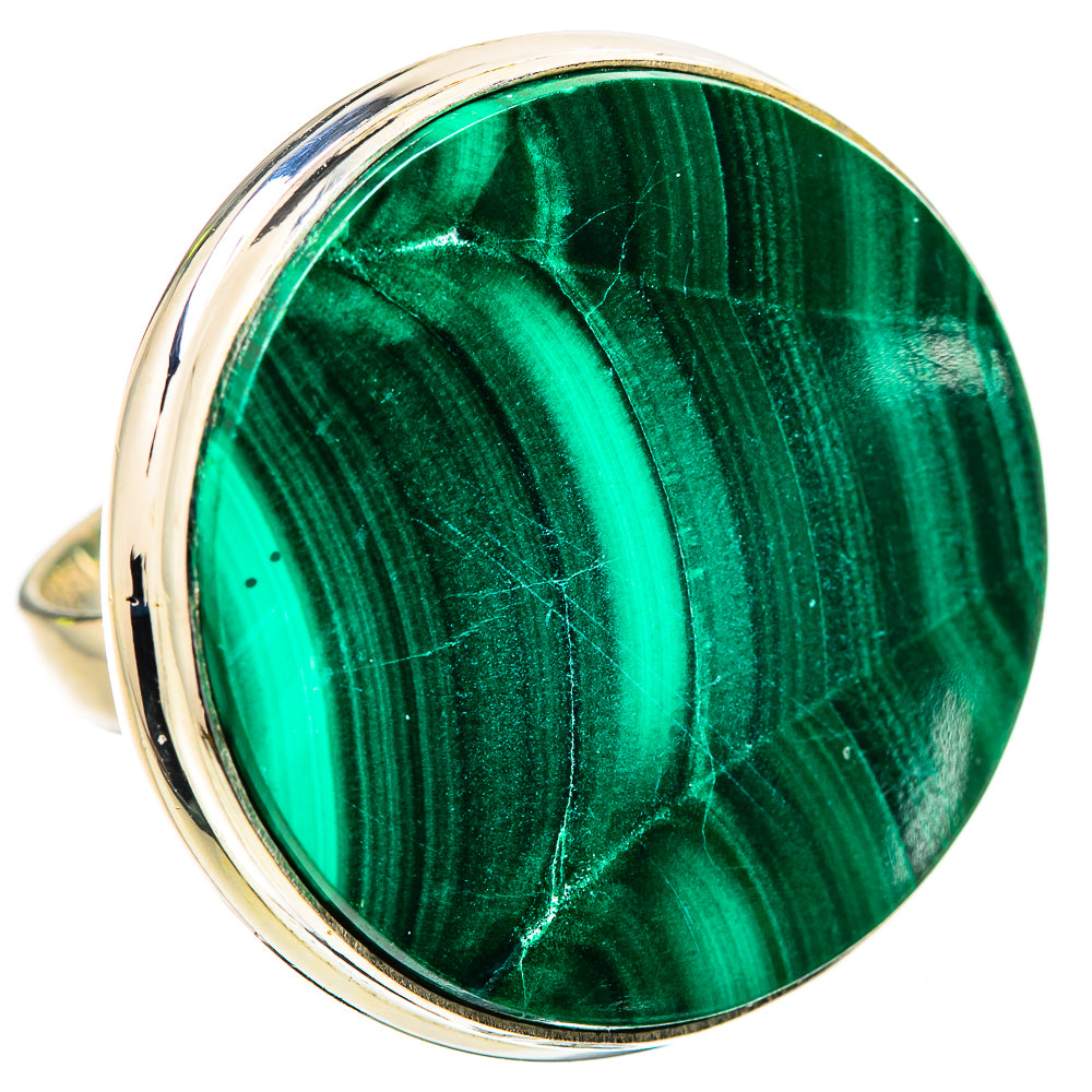 Huge Malachite Ring Size 7 (925 Sterling Silver) RING135379