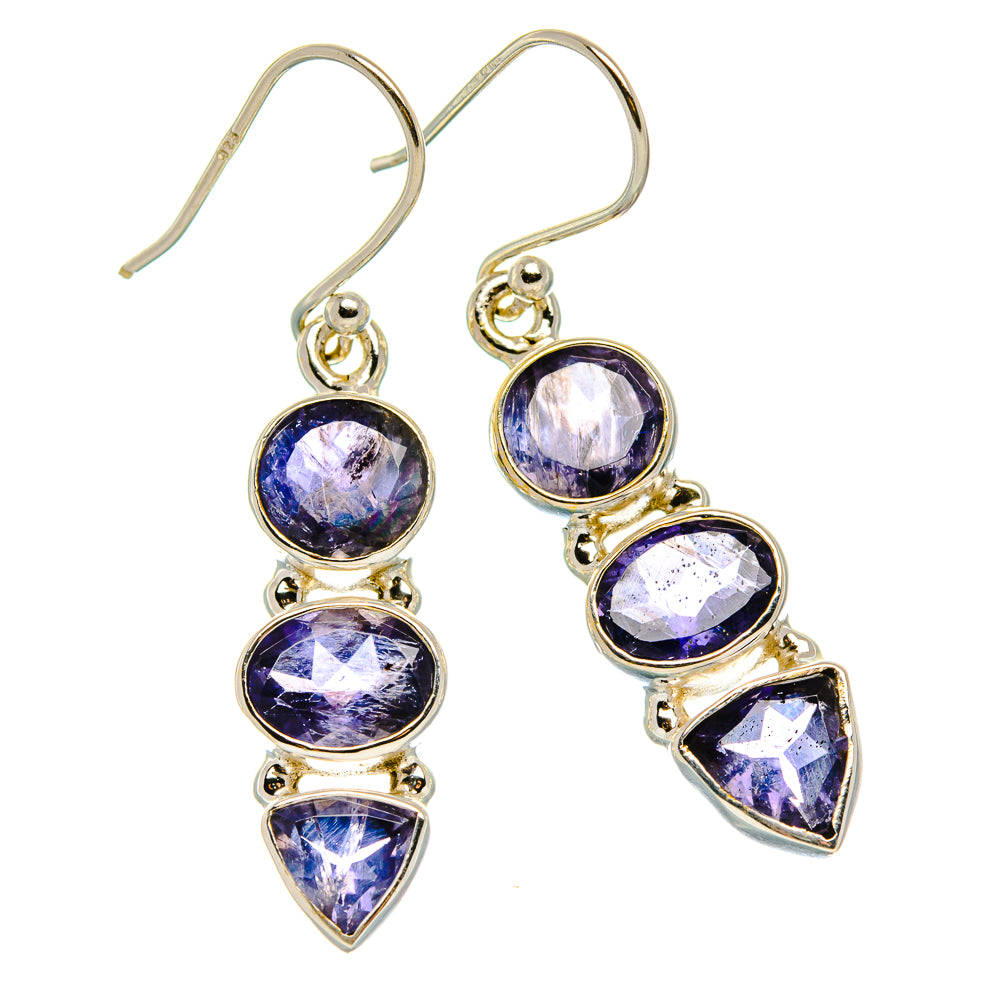Tanzanite Earrings 1 5/8"  (925 Sterling Silver) EARR431659