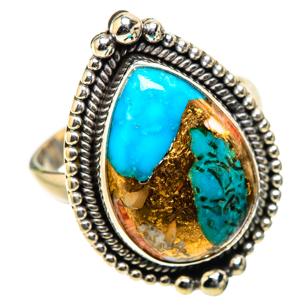 Anasilvercos Spiny Oyster Turquoise Ring Size 9 (925 Sterling Silver)