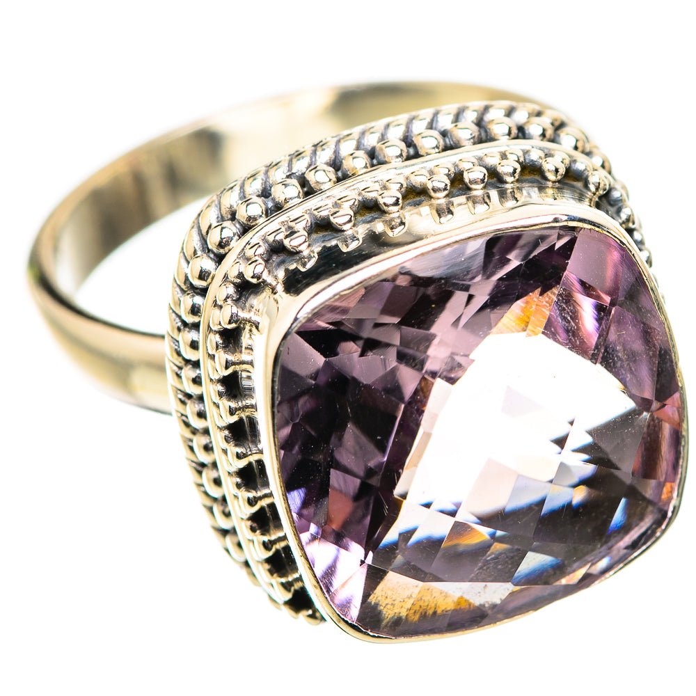 Anasilvercos Faceted Amethyst Ring Size 8.25 (925 Sterling Silver)