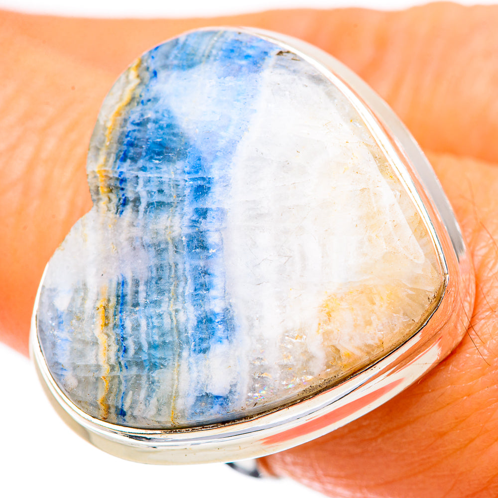 Large Blue Scheelite Ring Size 7.25 (925 Sterling Silver) RING135760