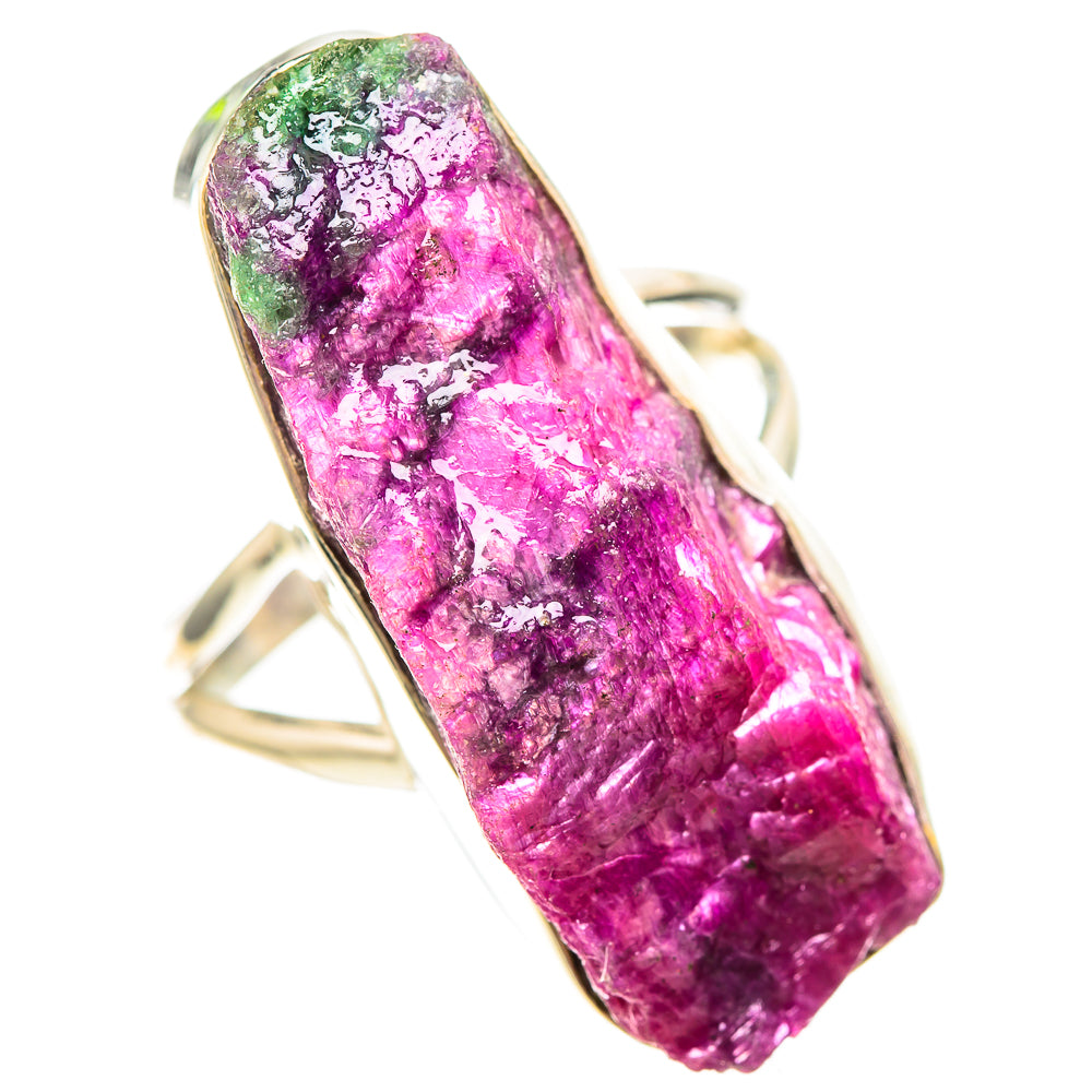 Large Rough Ruby Zoisite 925 Sterling Silver Ring Size 8.75 (925 Sterling Silver) RING137347