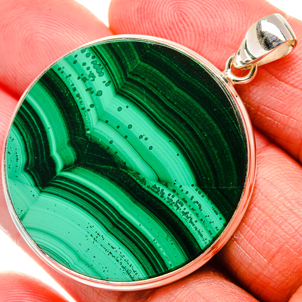 Malachite Pendant 2"  (925 Sterling Silver) PD37184