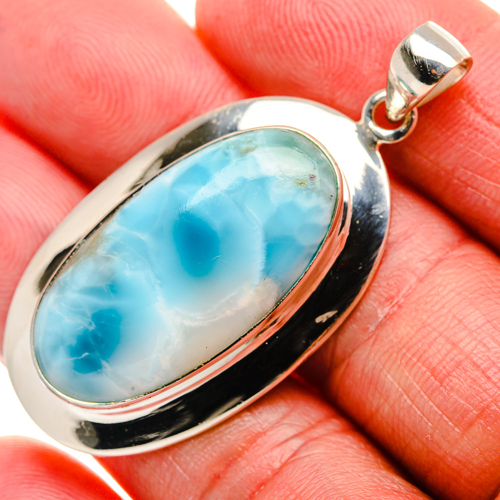 Larimar Pendant 1 7/8" (925 Sterling Silver) PD37466