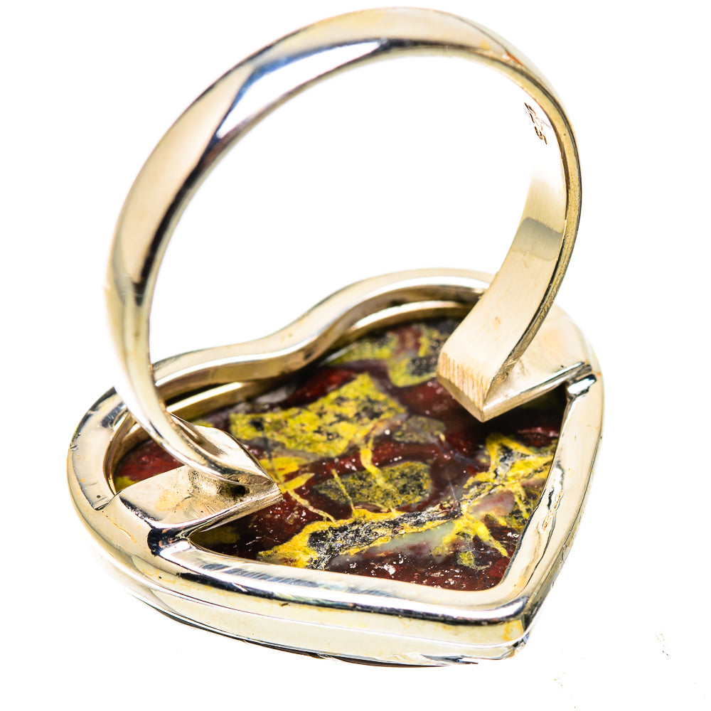 Anasilvercos Large Rainforest Jasper Ring Size 11 (925 Sterling Silver)