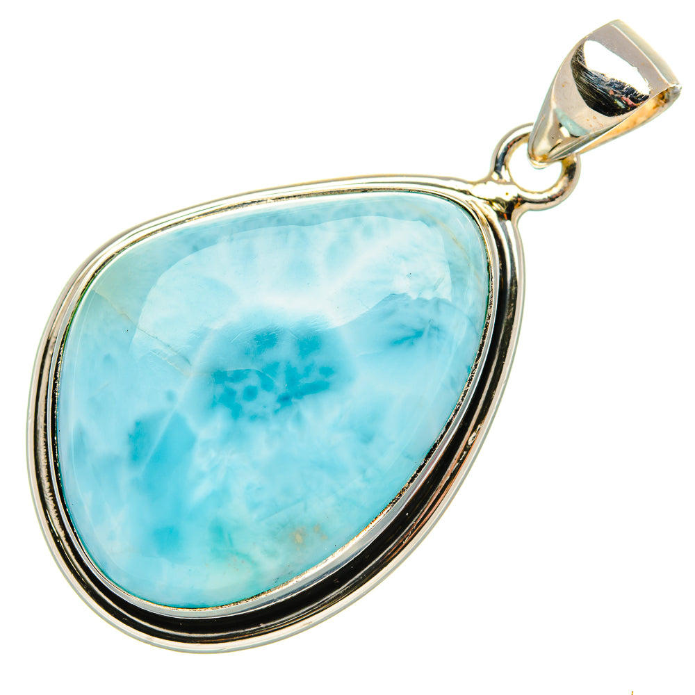 Larimar 925 Sterling Silver Pendant 1 5/8" (925 Sterling Silver) PD37695