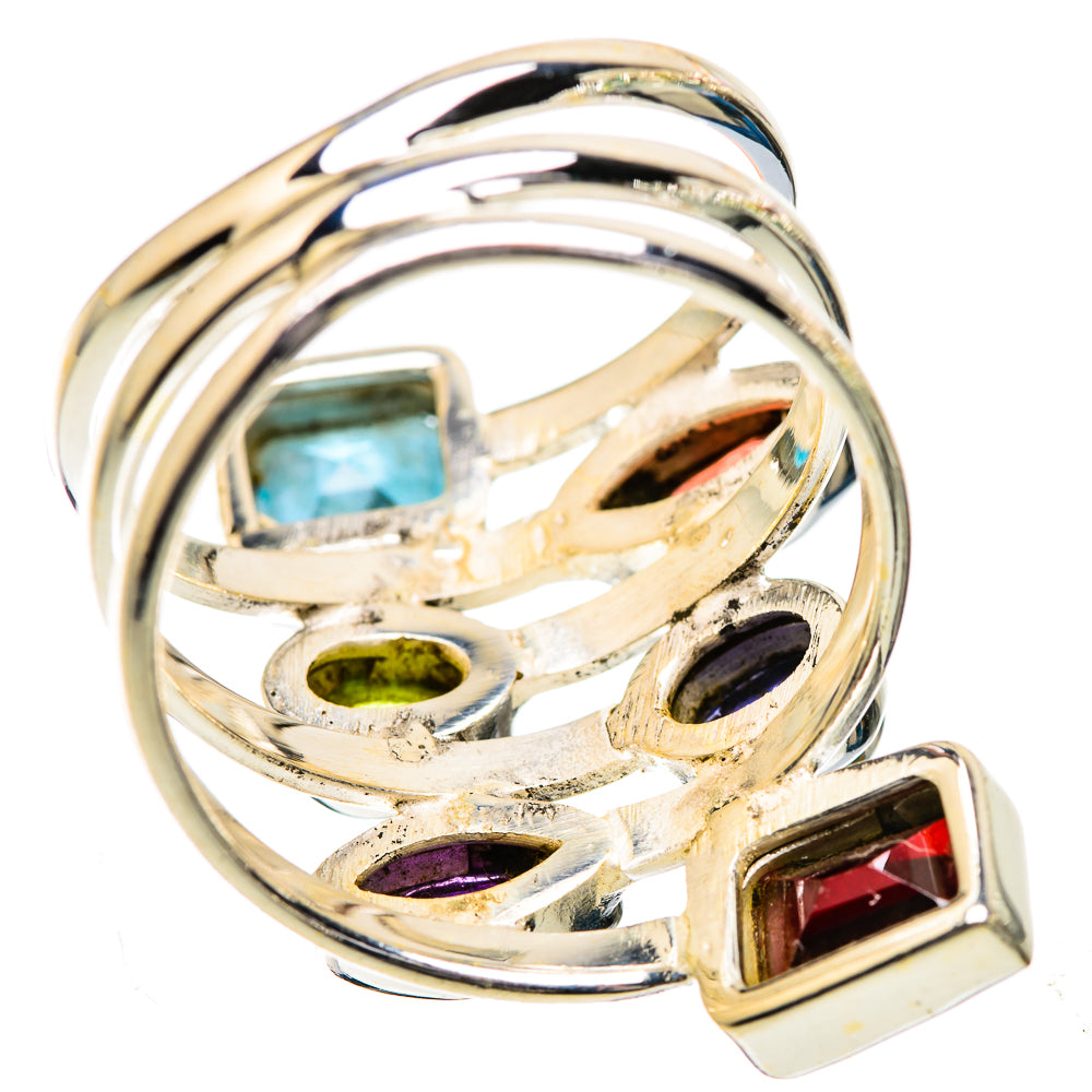 Large Garnet, Amethyst, Peridot, Tanzanite, Blue Topaz Ring Size 9.75 (925 Sterling Silver) RING135964