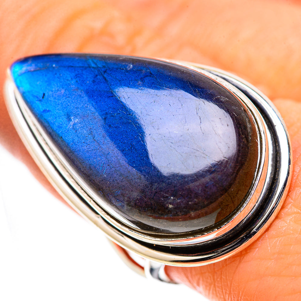 Anasilvercos Large Labradorite Ring Size 8.75 (925 Sterling Silver)