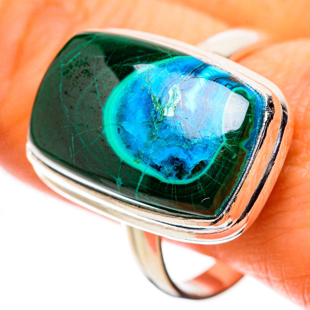 Anasilvercos Malachite In Chrysocolla Ring Size 12 (925 Sterling Silver)