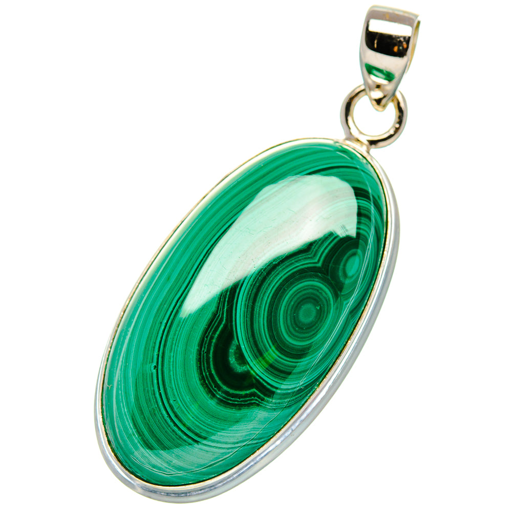 Malachite Pendant 1 3/4"  (925 Sterling Silver) PD37226