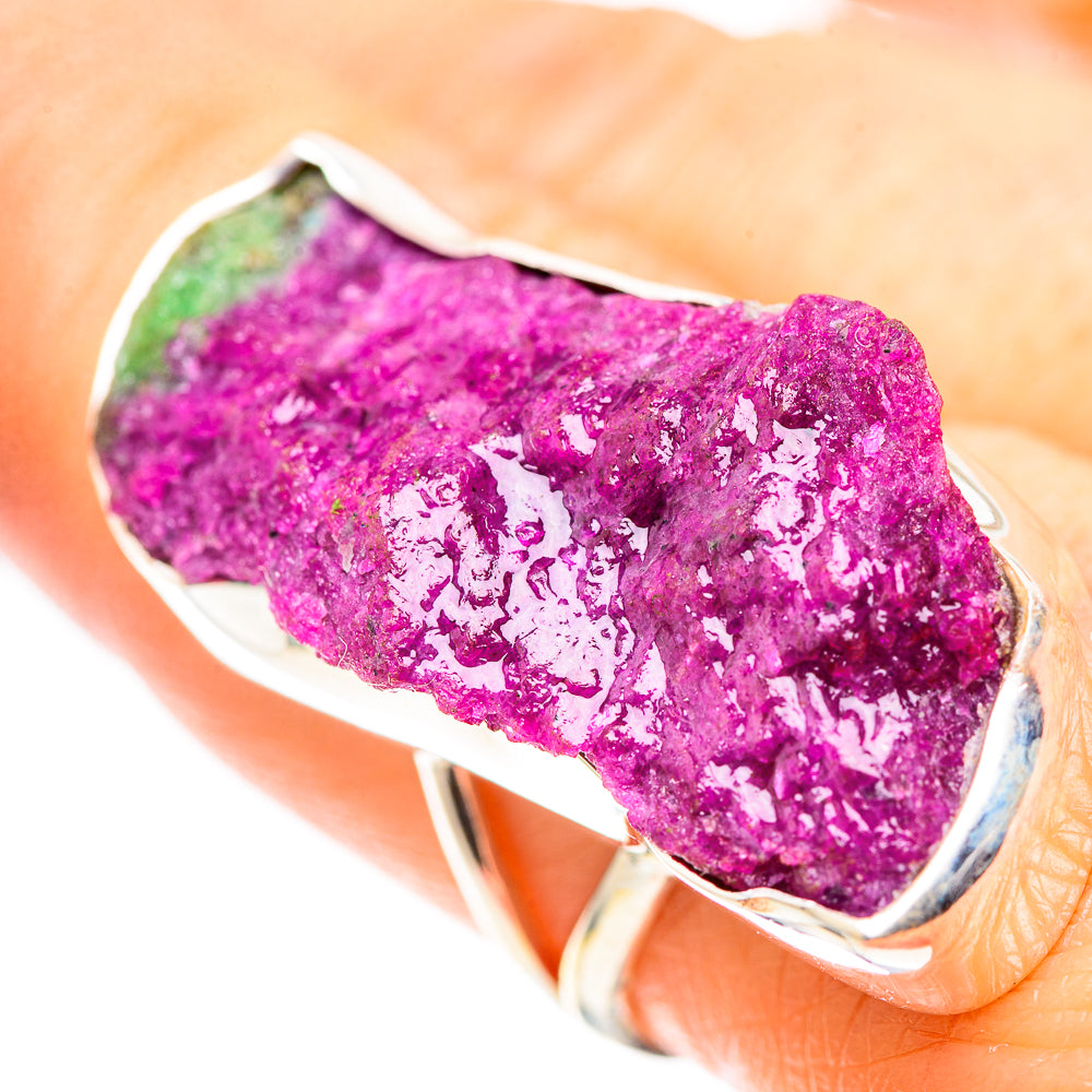 Large Rough Ruby Zoisite 925 Sterling Silver Ring Size 8 (925 Sterling Silver) RING137571