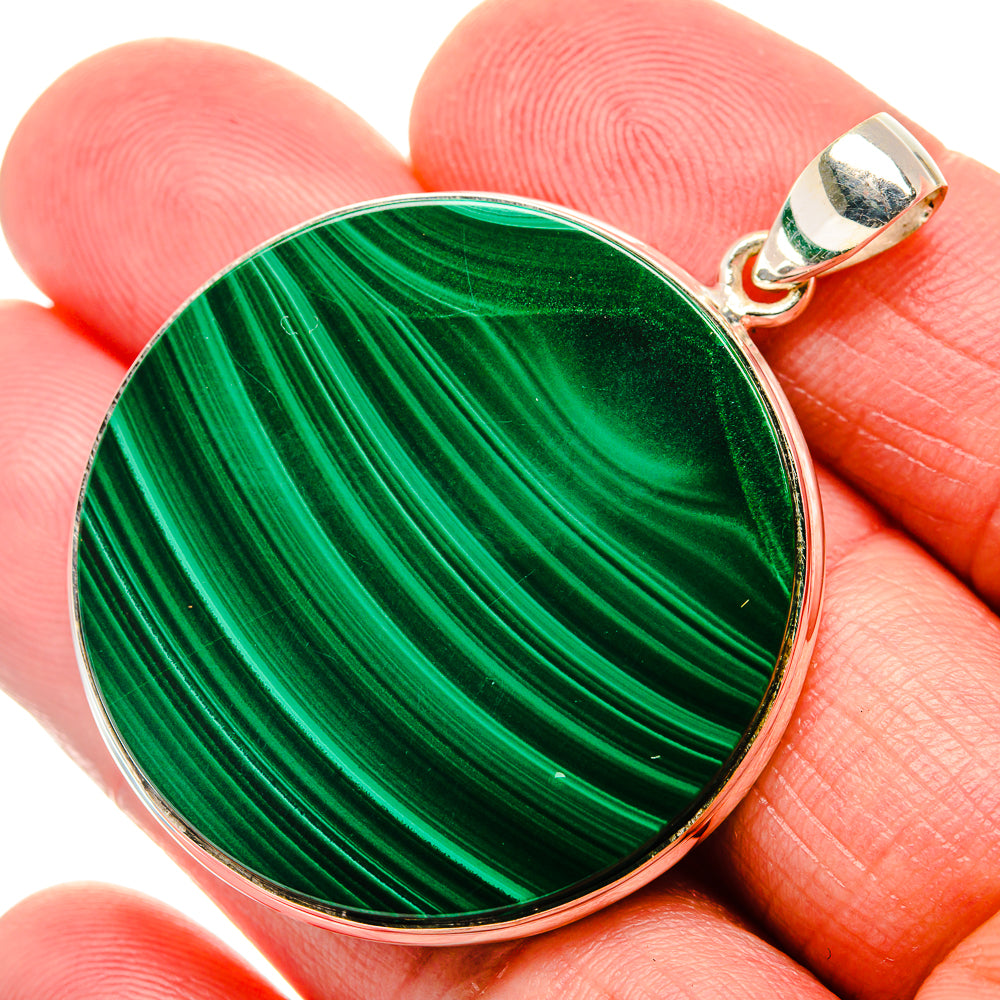 Malachite Pendant 2"  (925 Sterling Silver) PD37215