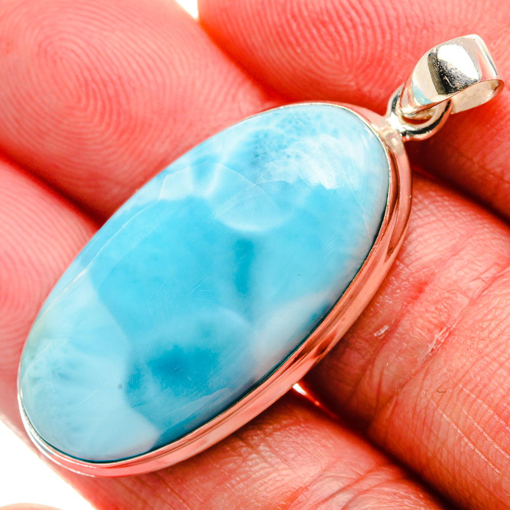 Larimar Pendant 1 3/4" (925 Sterling Silver) PD37563