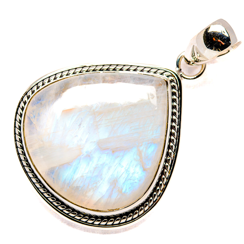 Rainbow Moonstone Pendant 1 3/4" (925 Sterling Silver) PD36742