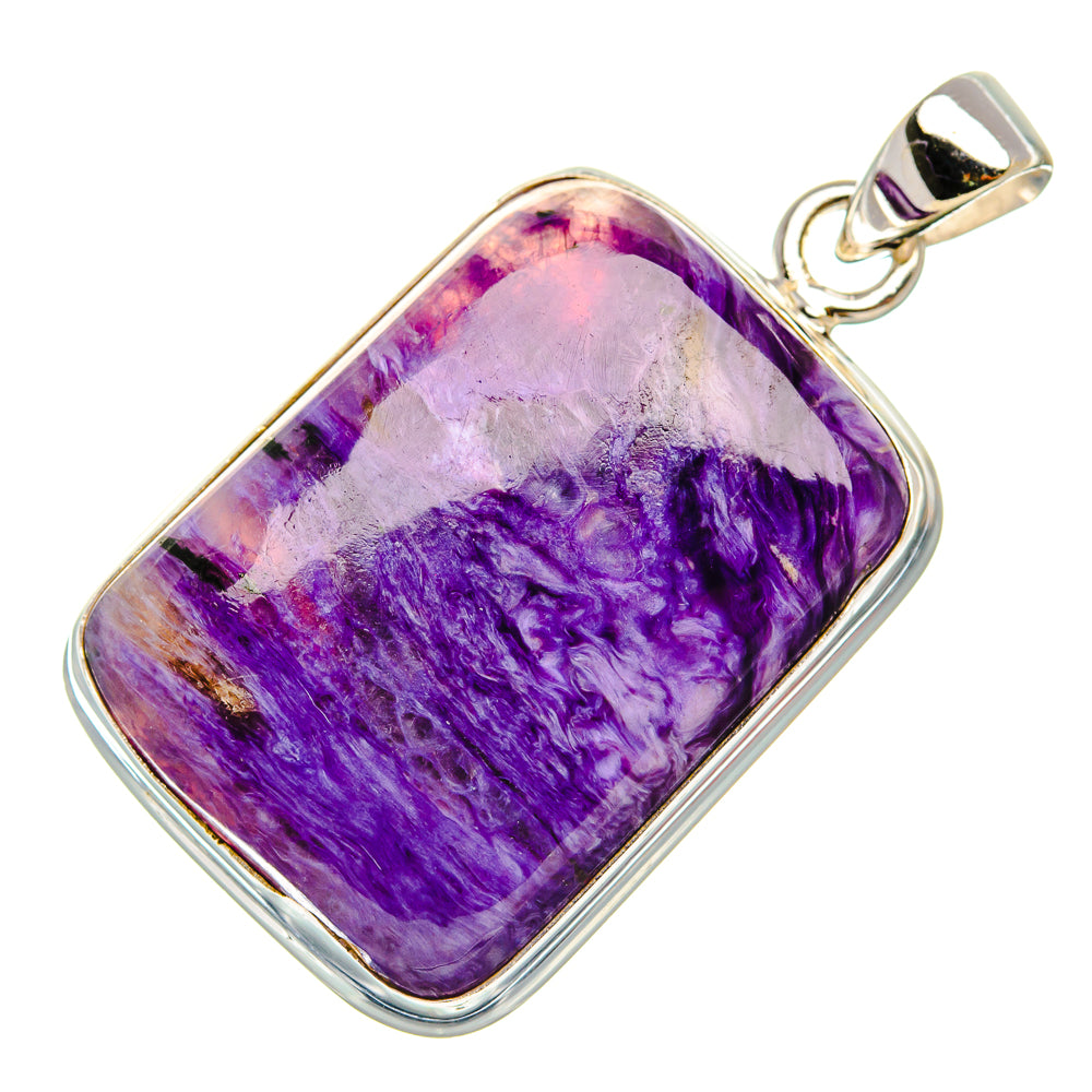Charoite Pendant 1 5/8" (925 Sterling Silver) PD37403