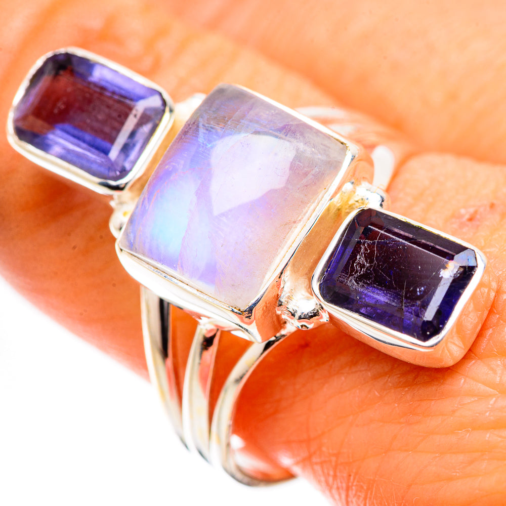 Rainbow Moonstone, Tanzanite Ring Size 10 (925 Sterling Silver) RING135489