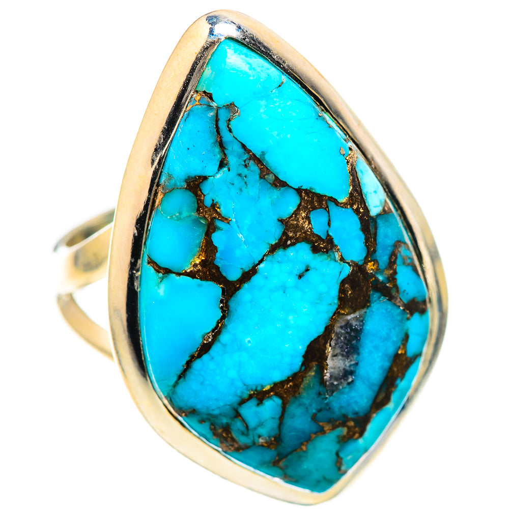 Blue Copper Composite Turquoise Ring Size 8 (925 Sterling Silver) RING136231