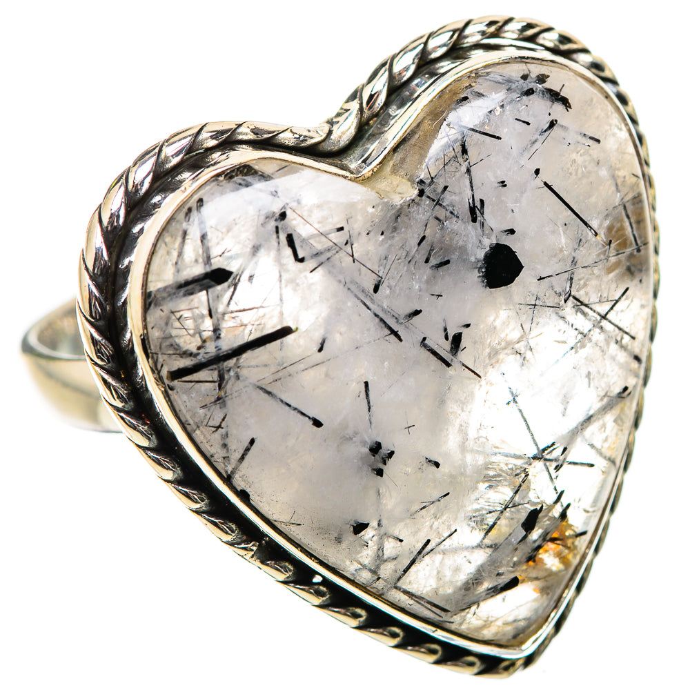 Large Tourmalinated Quartz Ring Size 10.75 (925 Sterling Silver) RING135364
