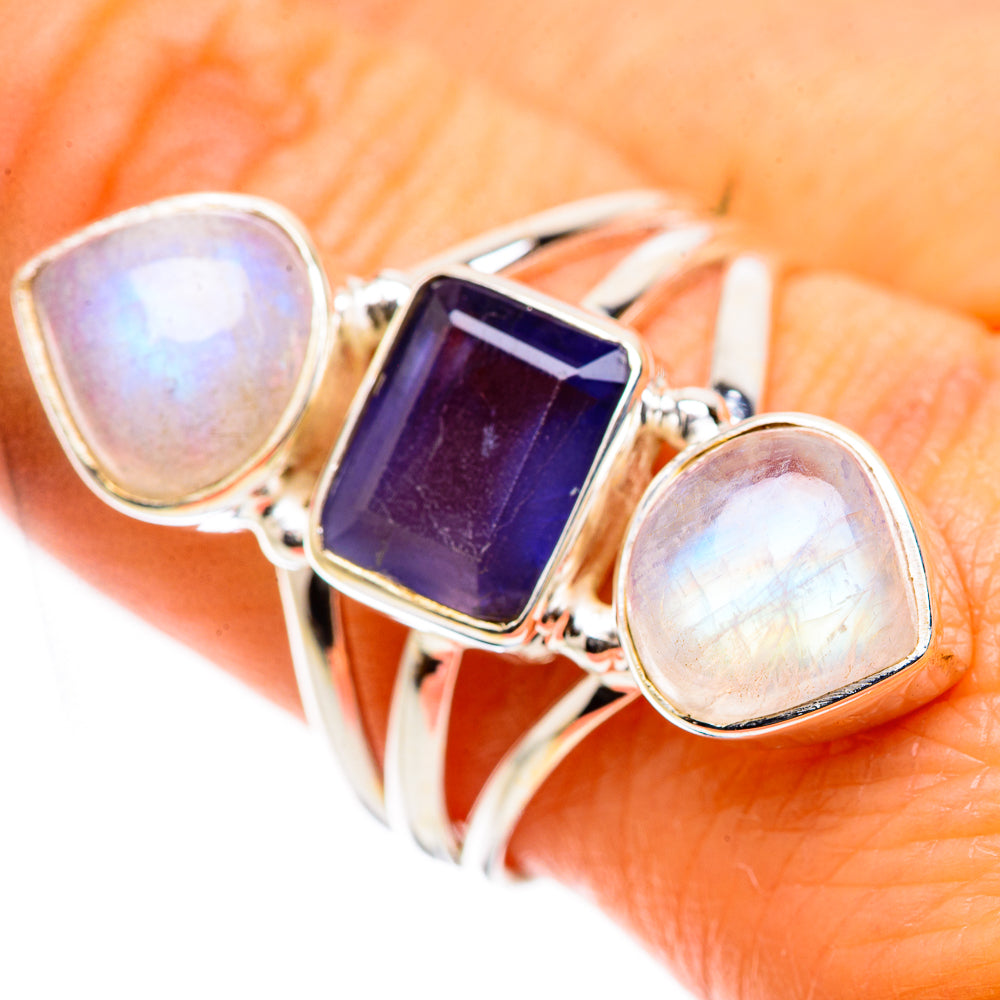 Anasilvercos Tanzanite, Rainbow Moonstone Ring Size 9 (925 Sterling Silver)