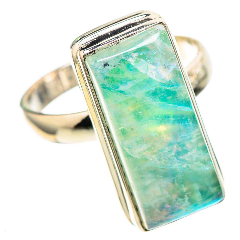 Green Moonstone Ring Size 8.5 (925 Sterling Silver) RING136975