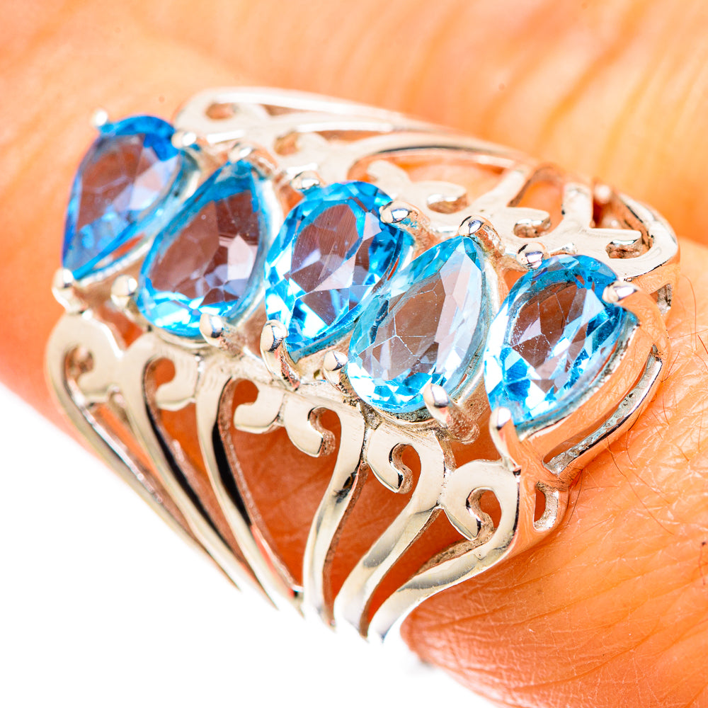 Blue Topaz Ring Size 7.25 (925 Sterling Silver) RING136041