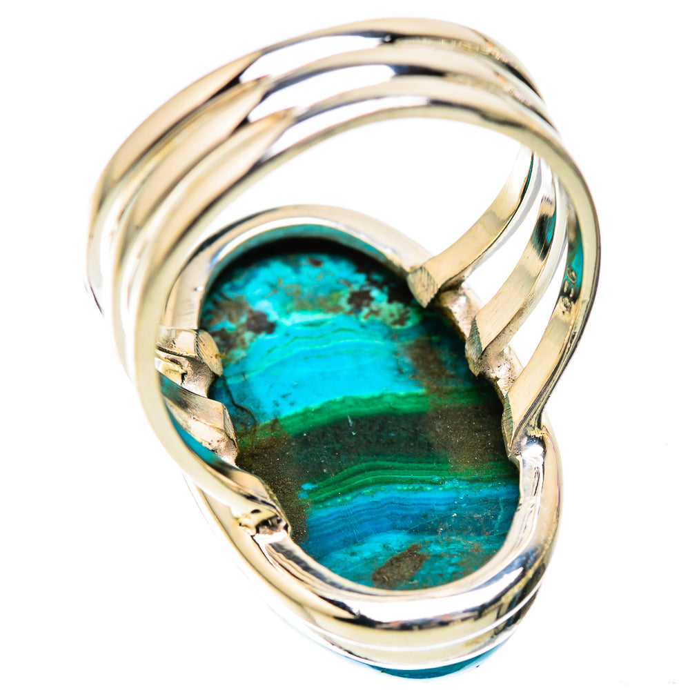 Large Malachite In Chrysocolla Ring Size 9 (925 Sterling Silver) RING135967