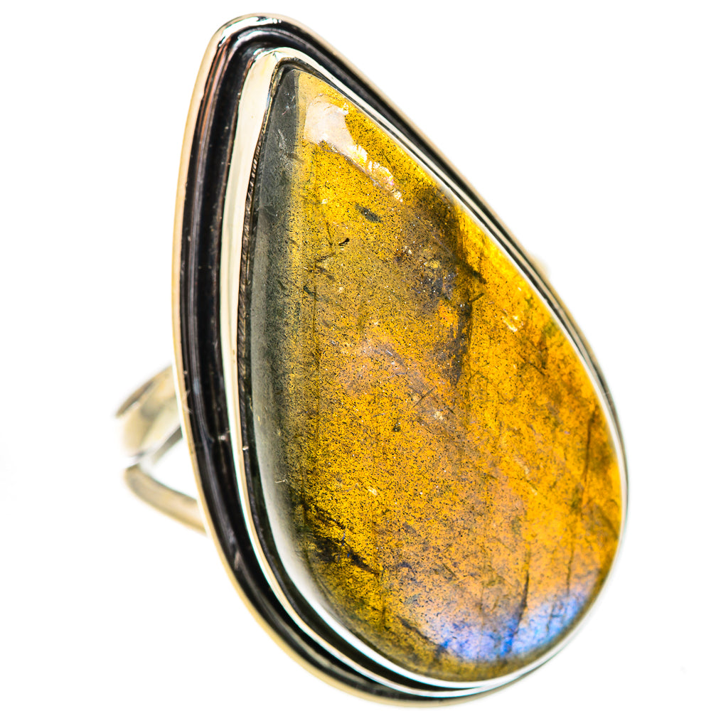 Anasilvercos Large Labradorite Ring Size 8.75 (925 Sterling Silver)