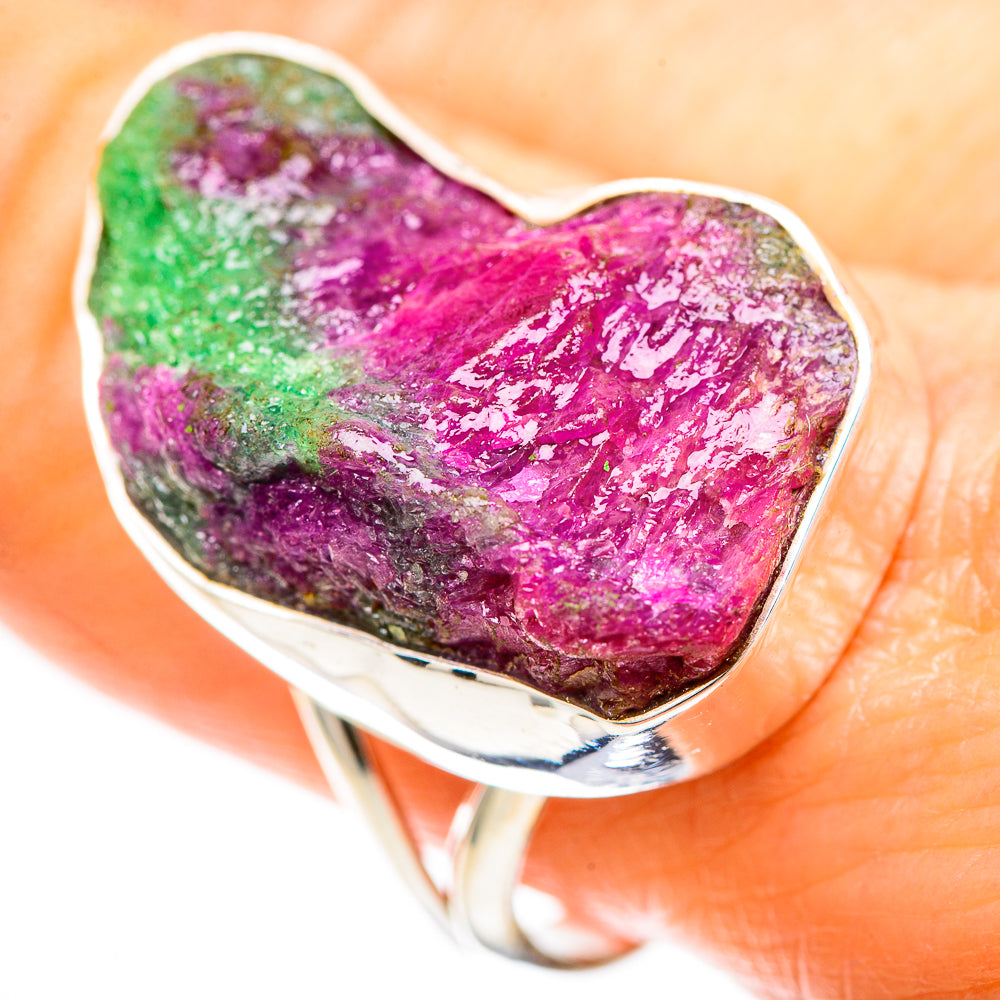 Large Rough Ruby Zoisite Ring Size 10 (925 Sterling Silver) RING137136