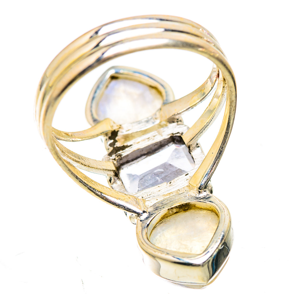 Faceted Tanzanite, Rainbow Moonstone Ring Size 7.5 (925 Sterling Silver) RING135880