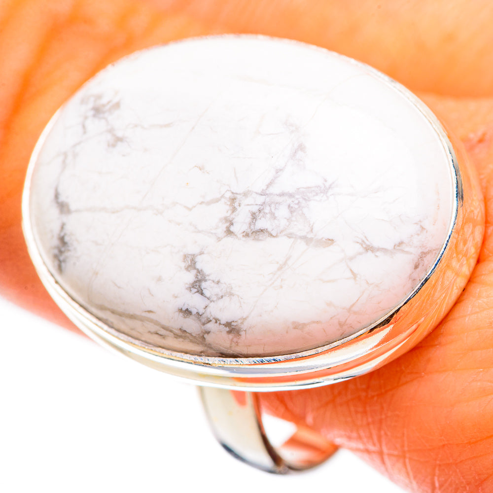 Large Howlite Ring Size 10.75 (925 Sterling Silver) RING135571