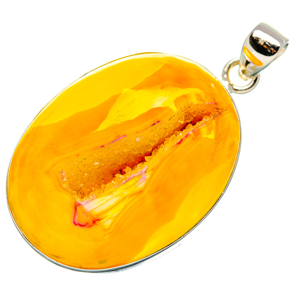 Yellow Geode Pendant 2" (925 Sterling Silver) PD36855