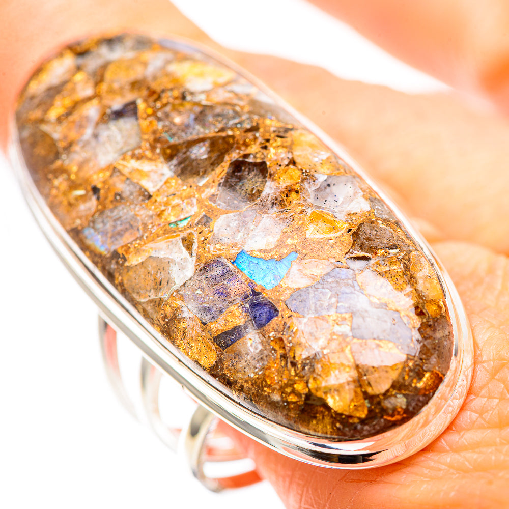 Gigantic Brecciated Labradorite 925 Sterling Silver Ring Size 10.75 (925 Sterling Silver) RING137344