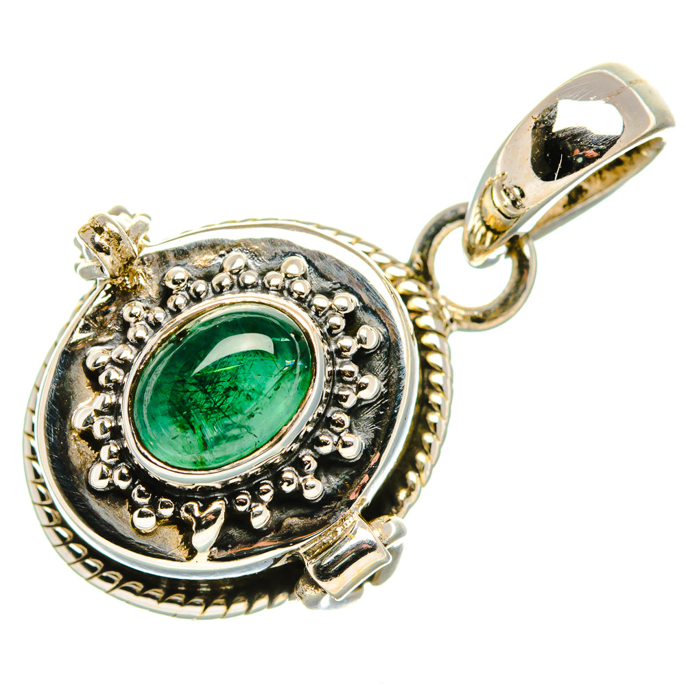 Poison Green Aventurine Pendant 1 1/8" (925 Sterling Silver) PD37486