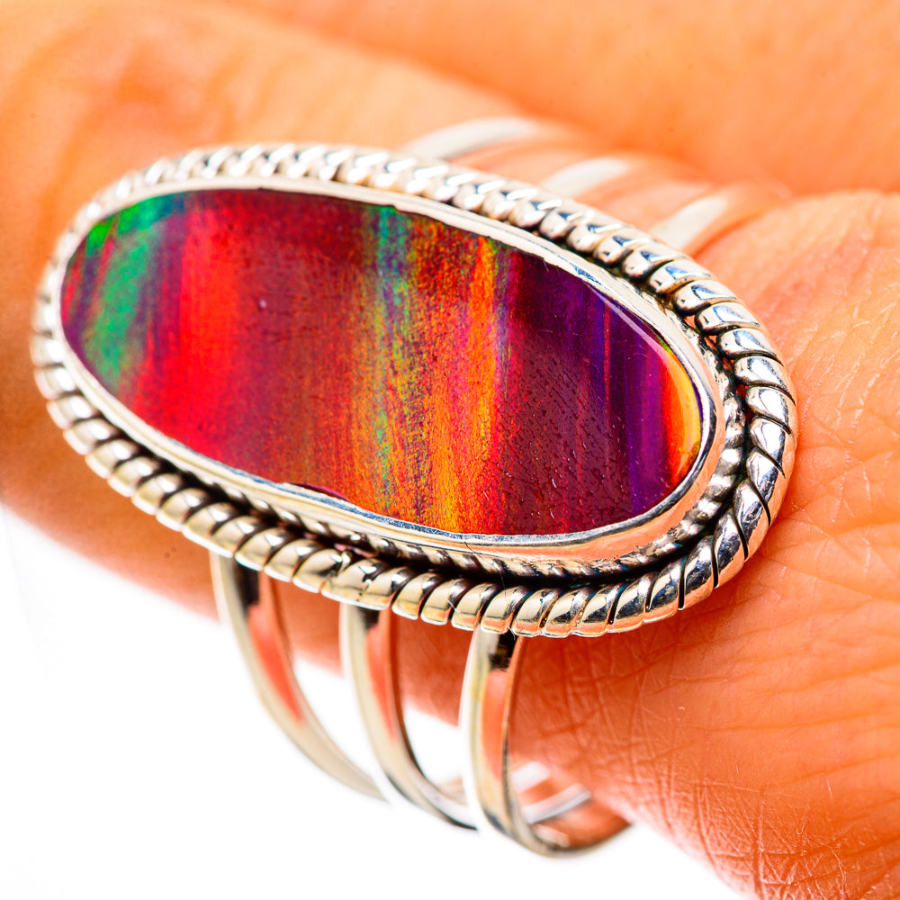Anasilvercos Aura Opal Ring Size 11 (925 Sterling Silver)