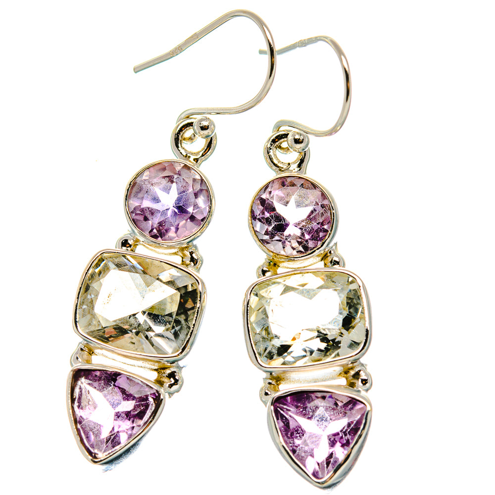 Green Amethyst, Amethyst Earrings 1 3/4" (925 Sterling Silver) EARR431772